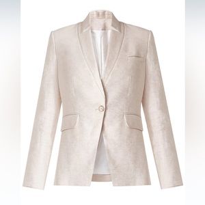Veronica Beard Linen Blend Upcollar Dickey Blazer Jacket Size 8